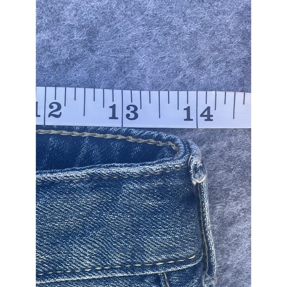 Polo Ralph Lauren Big Girl's Denim 5 Pocket Mini Skirt Frayed raw Hem Size 16 XL - Picture 5 of 13